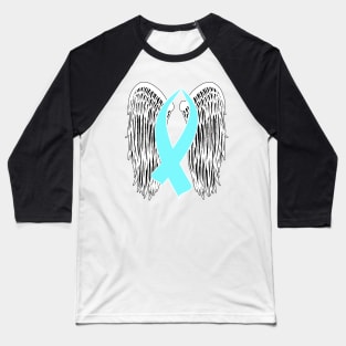 Winged Awareness Ribbon (Light Blue) Baseball T-Shirt